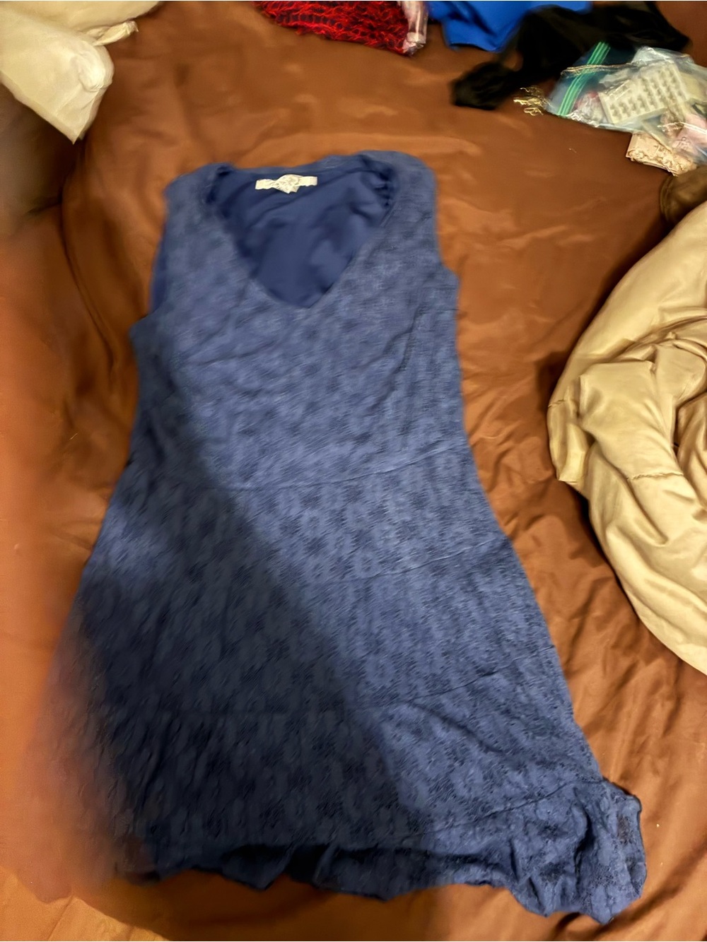 American Rag Navy Blue Lace Mini Dress